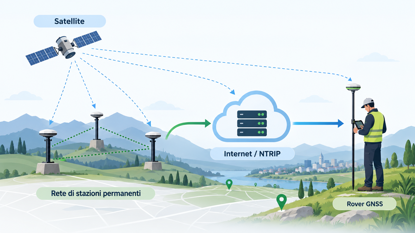 Schema collegamento NTRIP SmartNet